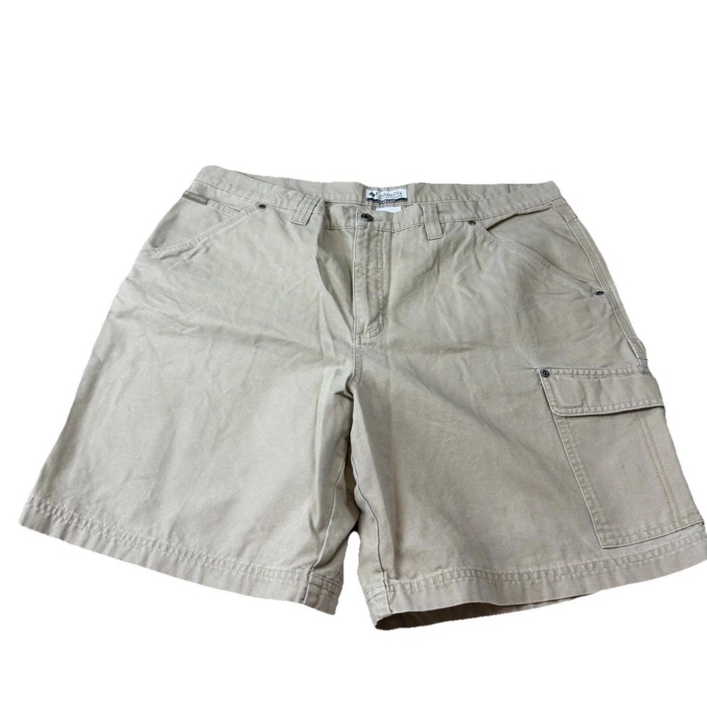 Columbia Khaki Carpenter Thick Shorts Mens Size 42 Hiking Camping Tan Cargo